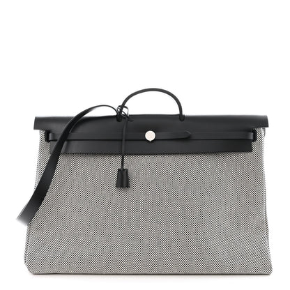 Hermes Criss Viking Vache Hunter Herbag Cabin Zip Retourne 50 Ecru Black 3 of 12