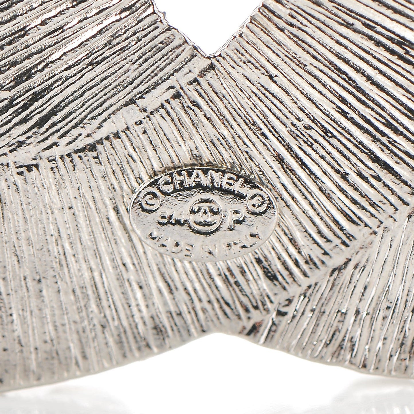 Baguette Crystal CC Brooch Silver