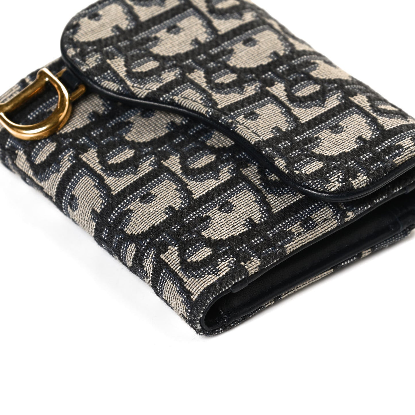 Oblique Saddle Lotus Wallet Blue