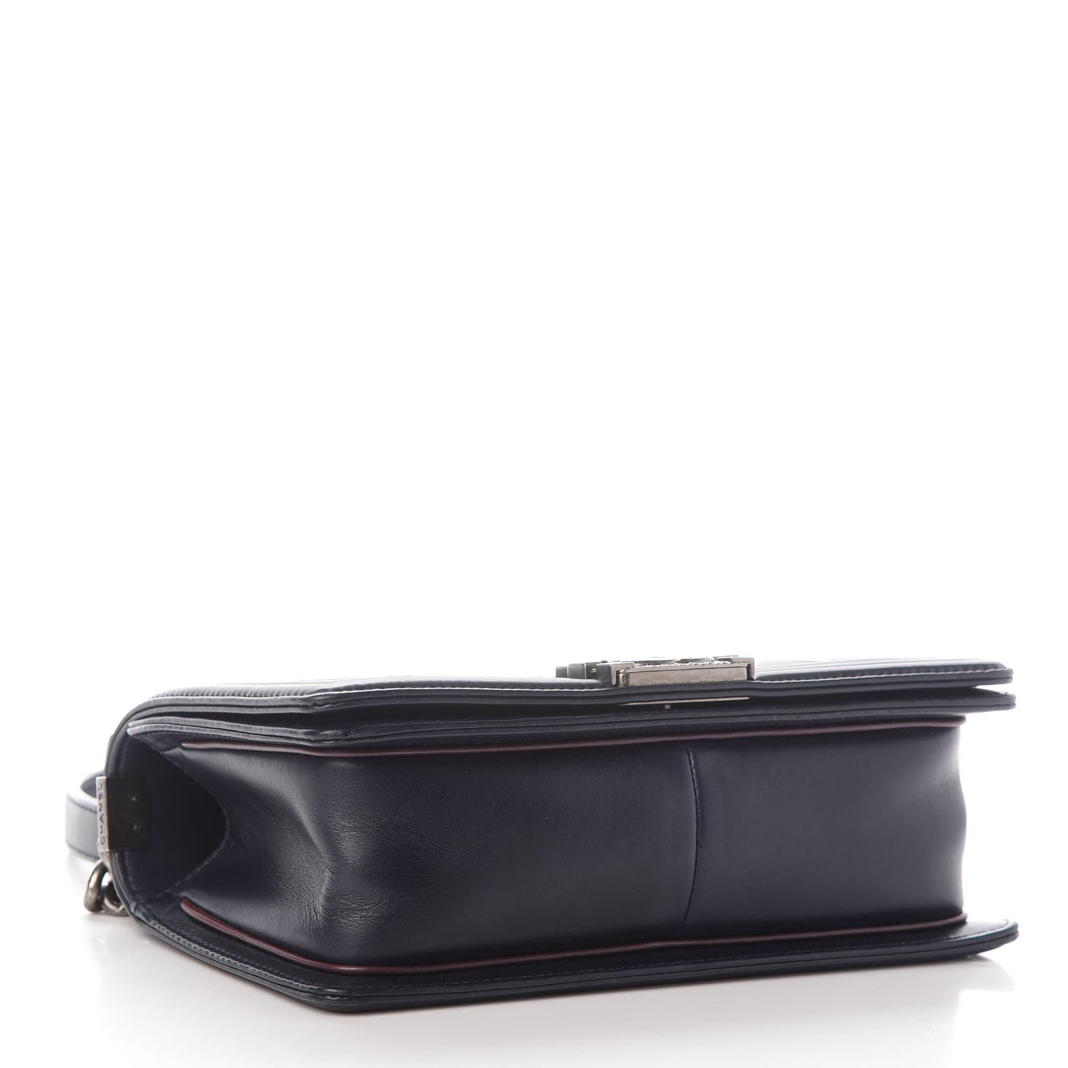 Chanel Calfskin Embossed Medium Paris Salzburg Boy Flap Navy 4 of 11