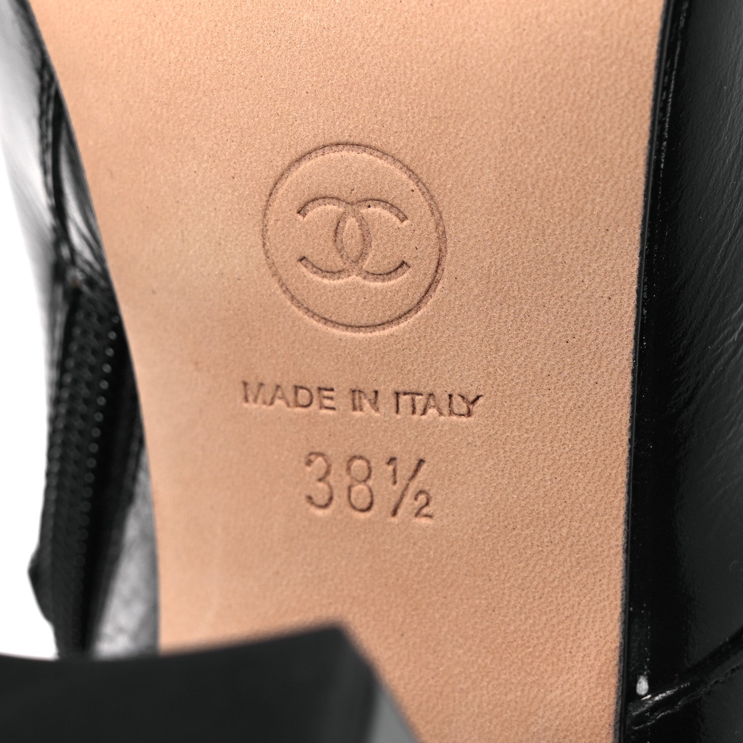 Chanel Crackled Calfskin Chain CC Short Boots 38.5 Black 8 of 14