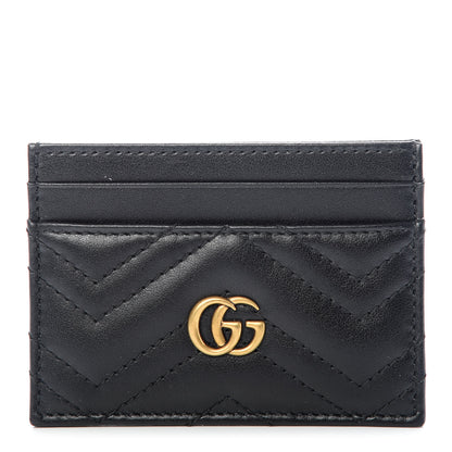 Gucci Calfskin Matelasse GG Marmont Card Holder Black 1 of 7