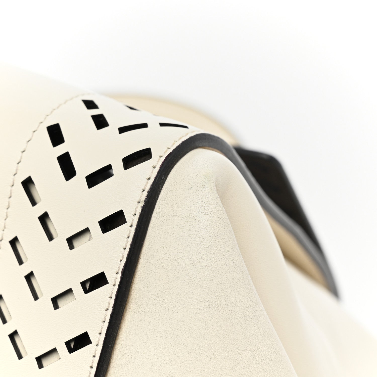 Salvatore Ferragamo Calfskin Perforated Sofia Satchel White 23 of 26