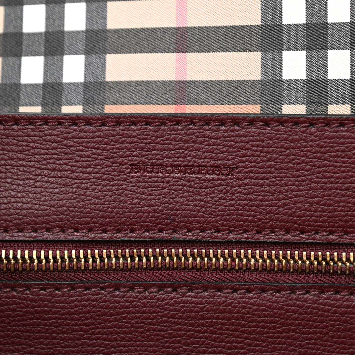 Calfskin Crest Embossed Large Tote Burgundy