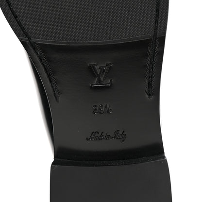 Louis Vuitton Glazed Calfskin Chess Flat Loafer 39.5 Black 7 of 9
