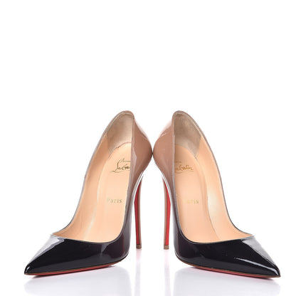 Christian Louboutin Patent Degrade So Kate 120 Pumps 37 Black Nude 5 of 10