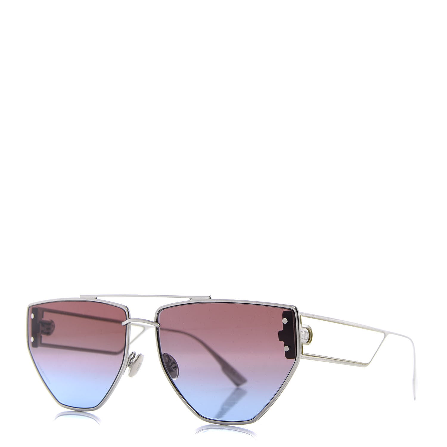 Christian Dior Clan 2 Aviator Sunglasses Pink Silver 1 of 7
