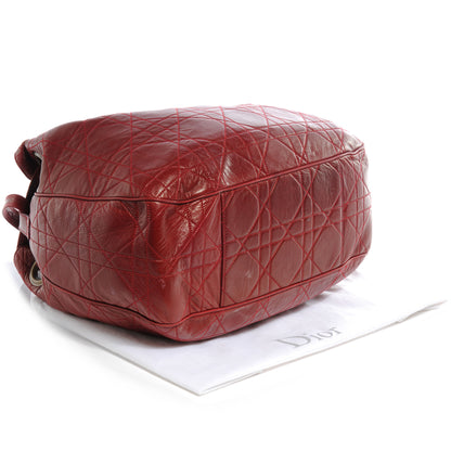 Christian Dior Lambskin Cannage Drawstring Bag Red 4 of 7
