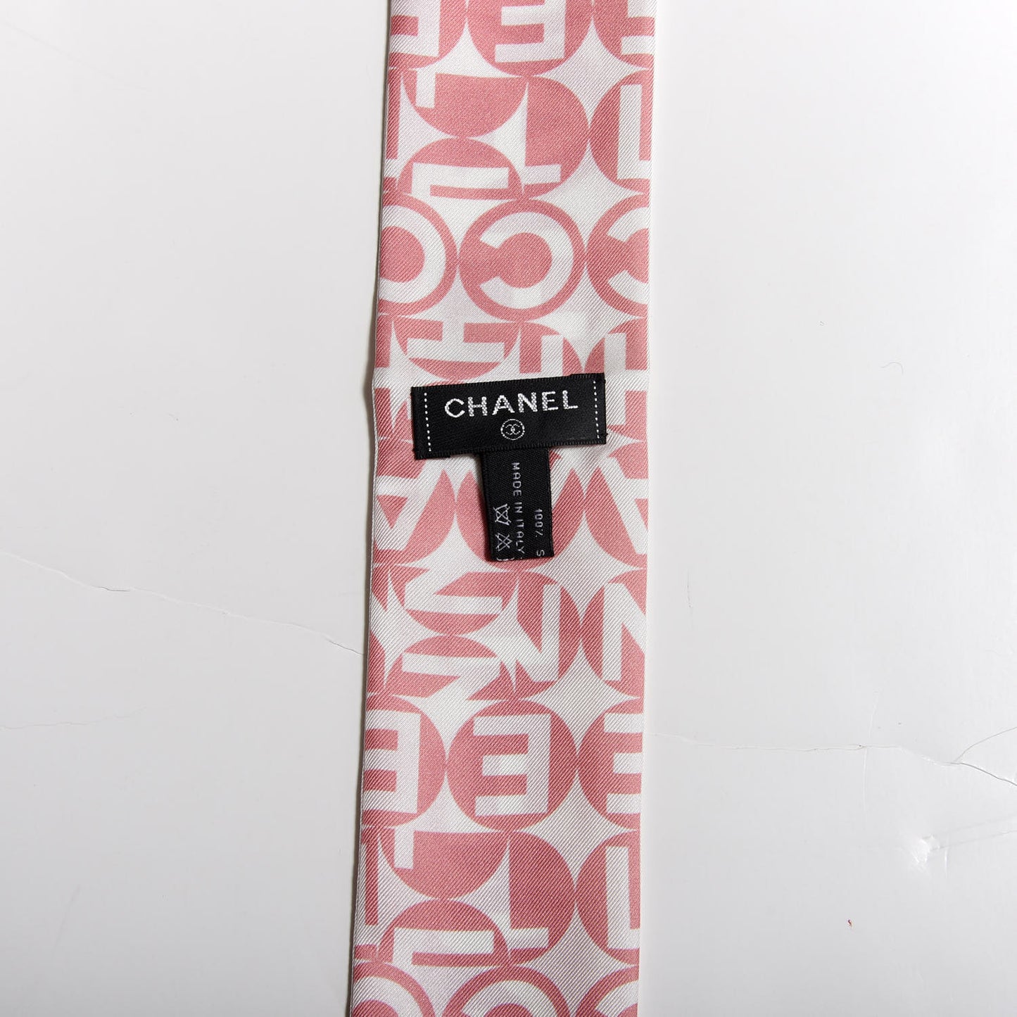 Silk CC Slim Bandeau Scarf Pink Grey