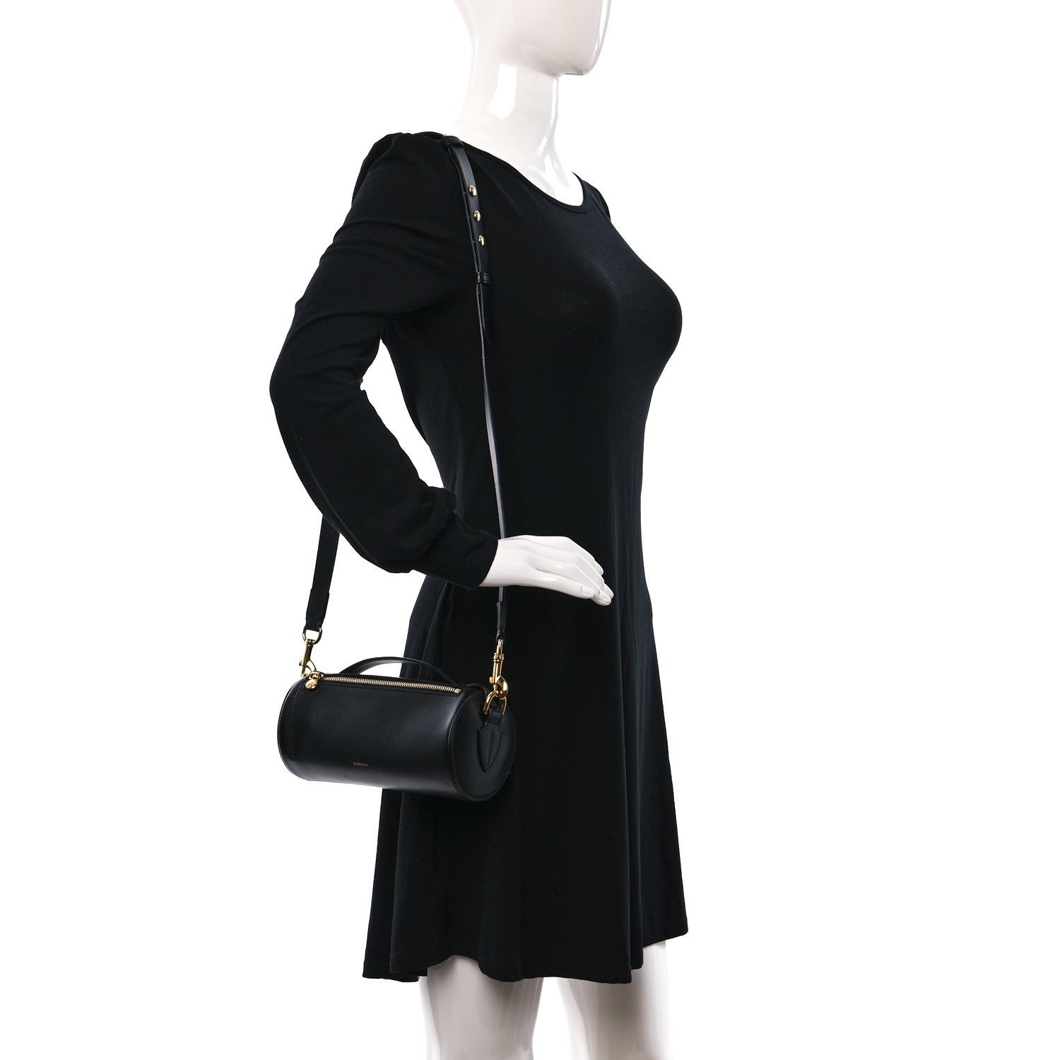 Burberry Calfskin Kingdom The Barrel Bag Black 2 of 11