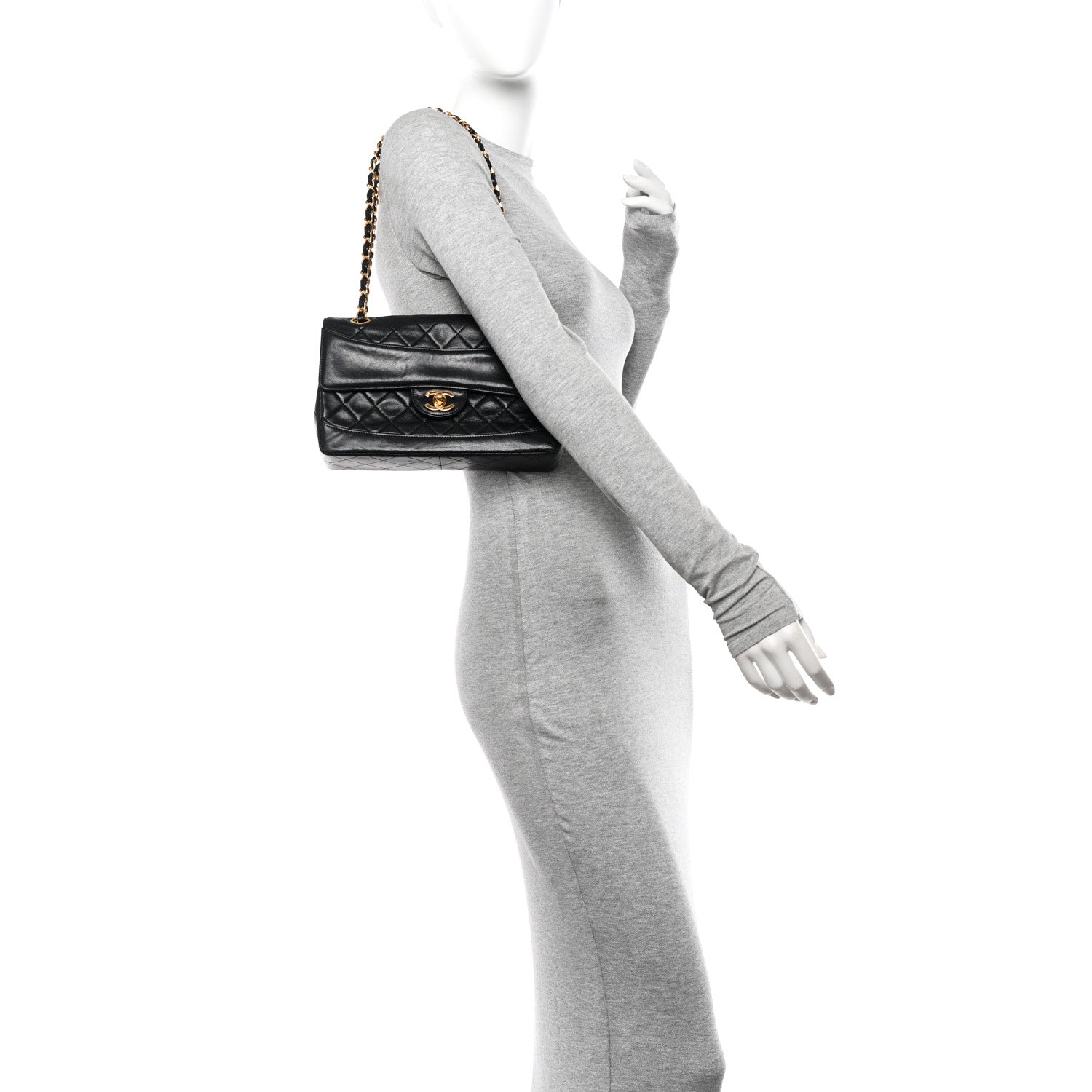 Chanel Lambskin Quilted Small Single Flap Black 2 of 15