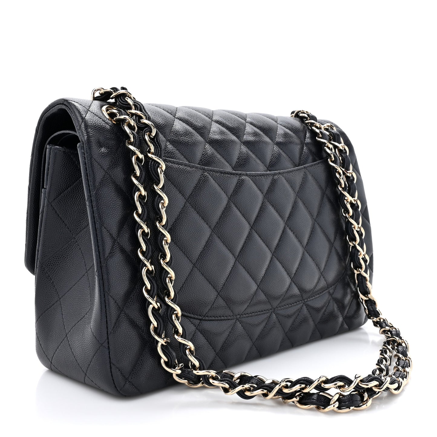 Caviar Quilted Jumbo Double Flap Navy