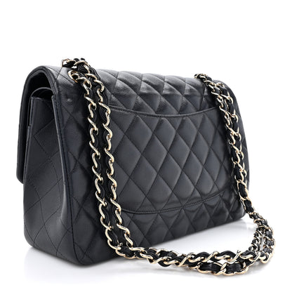 Chanel Caviar Quilted Jumbo Double Flap Navy 3 of 14