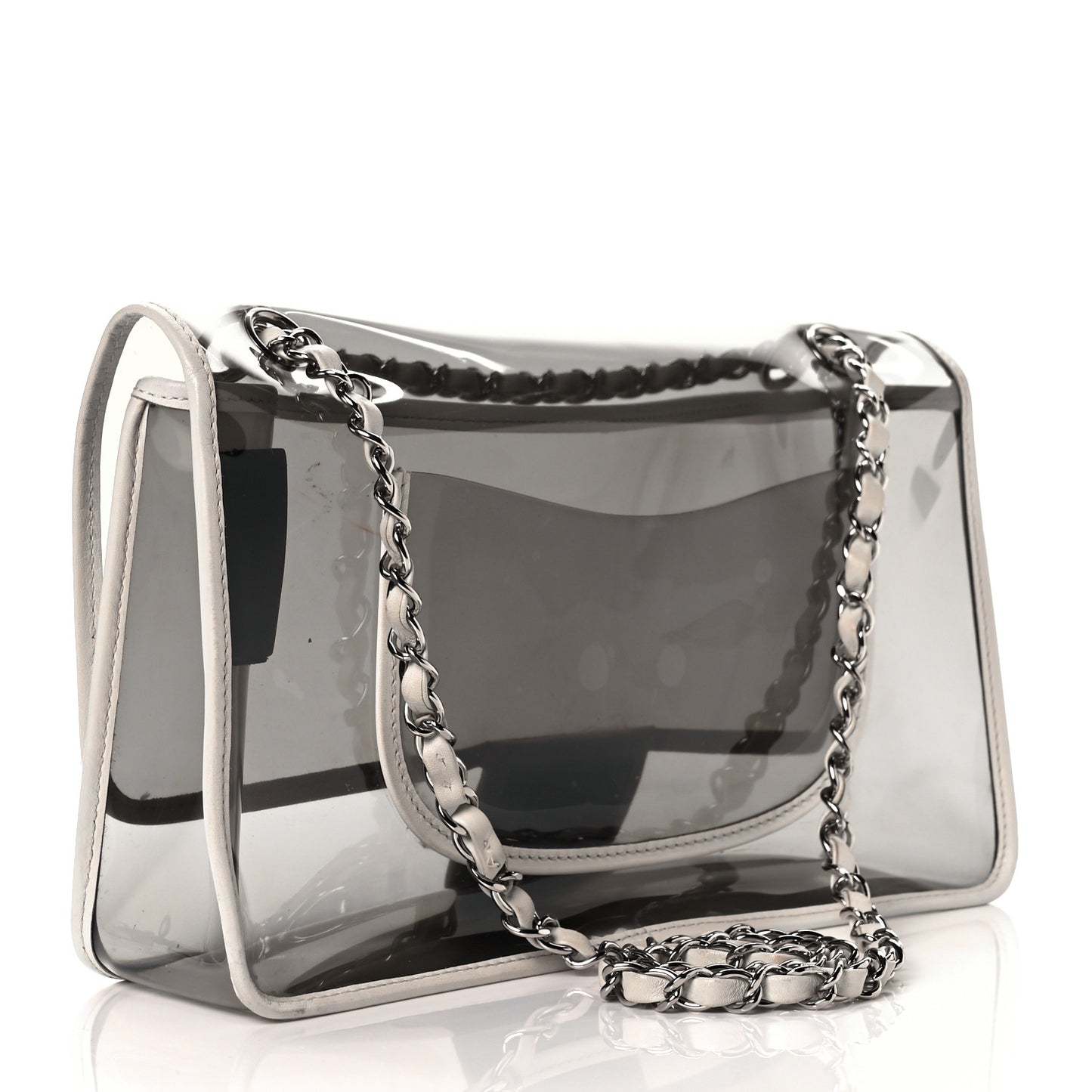 Lambskin Vinyl Large Naked Flap Silver