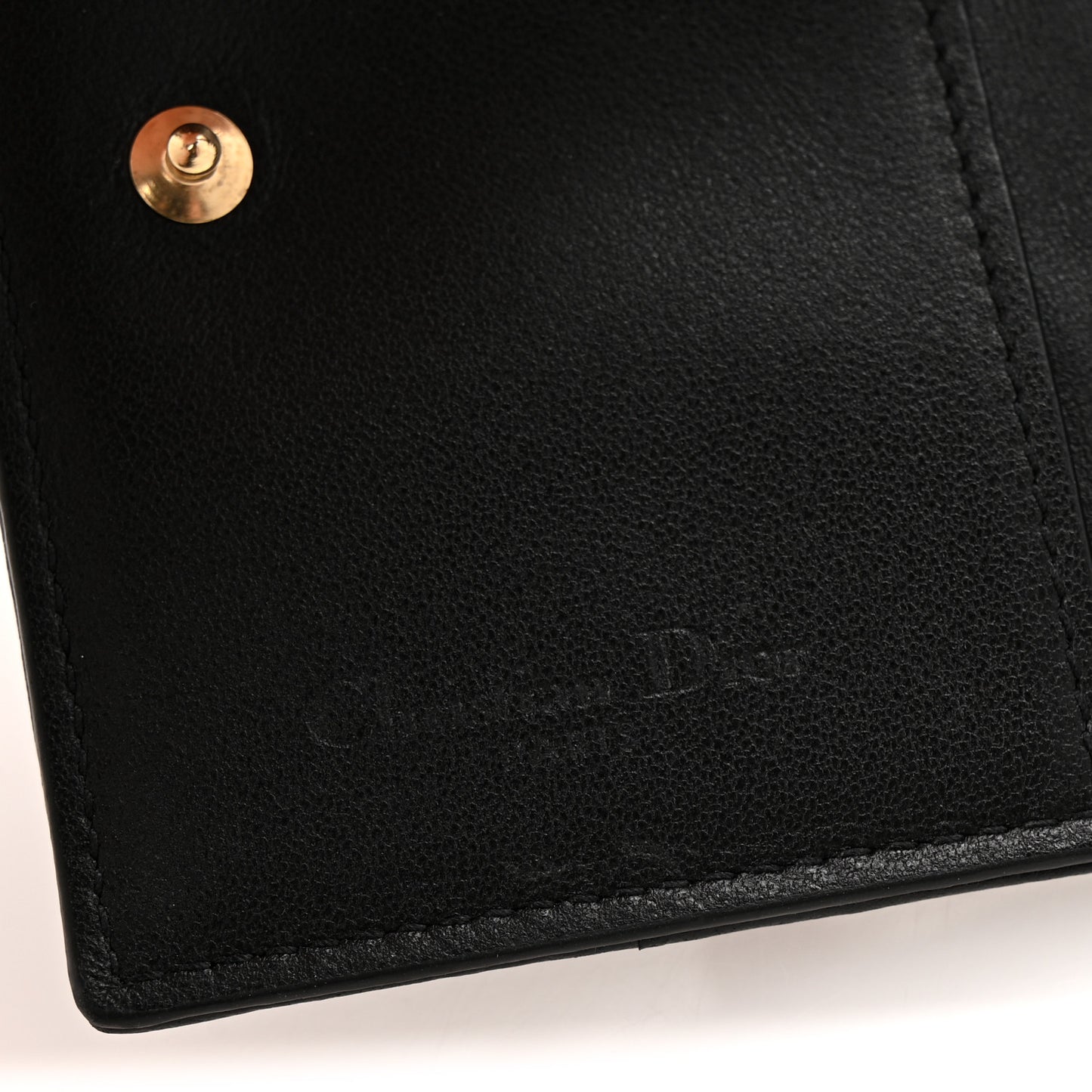 Lambskin Cannage Small Lady Dior Flap Card Holder Black