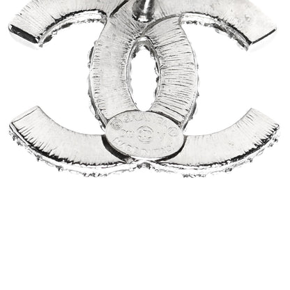 Chanel Crystal CC Earrings Silver 4 of 4