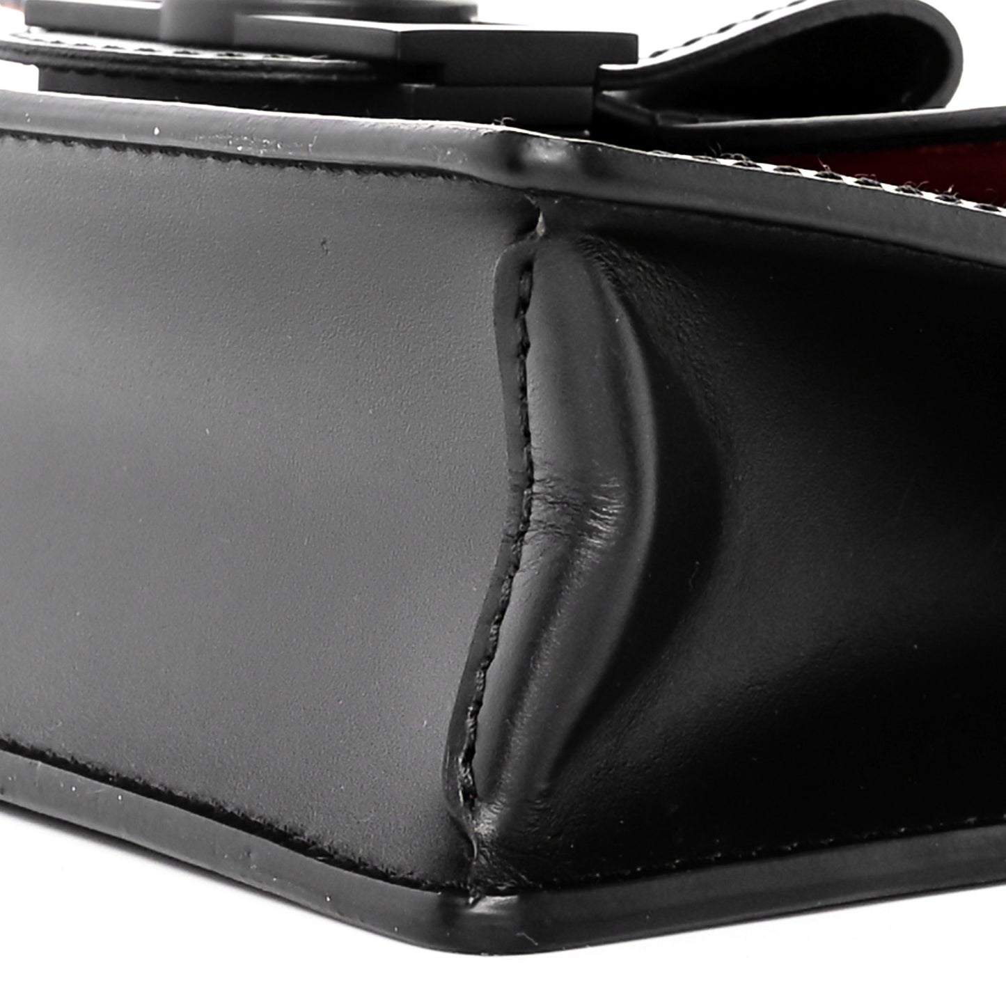 Patent Calfskin Laced Monogram Dauphine Chain Wallet Black
