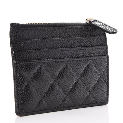Chanel Caviar Quilted CC Zip Card Holder Black 3 of 8