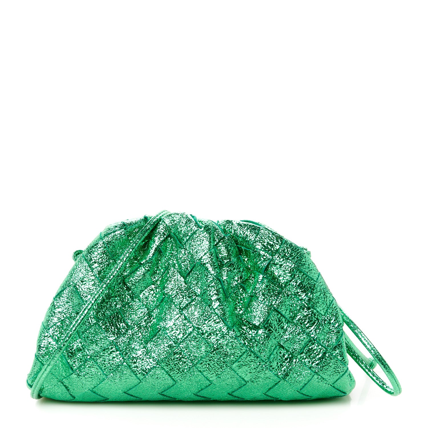 Bottega Veneta Metallic Nappa Intrecciato The Mini Pouch Parakeet 1 of 11