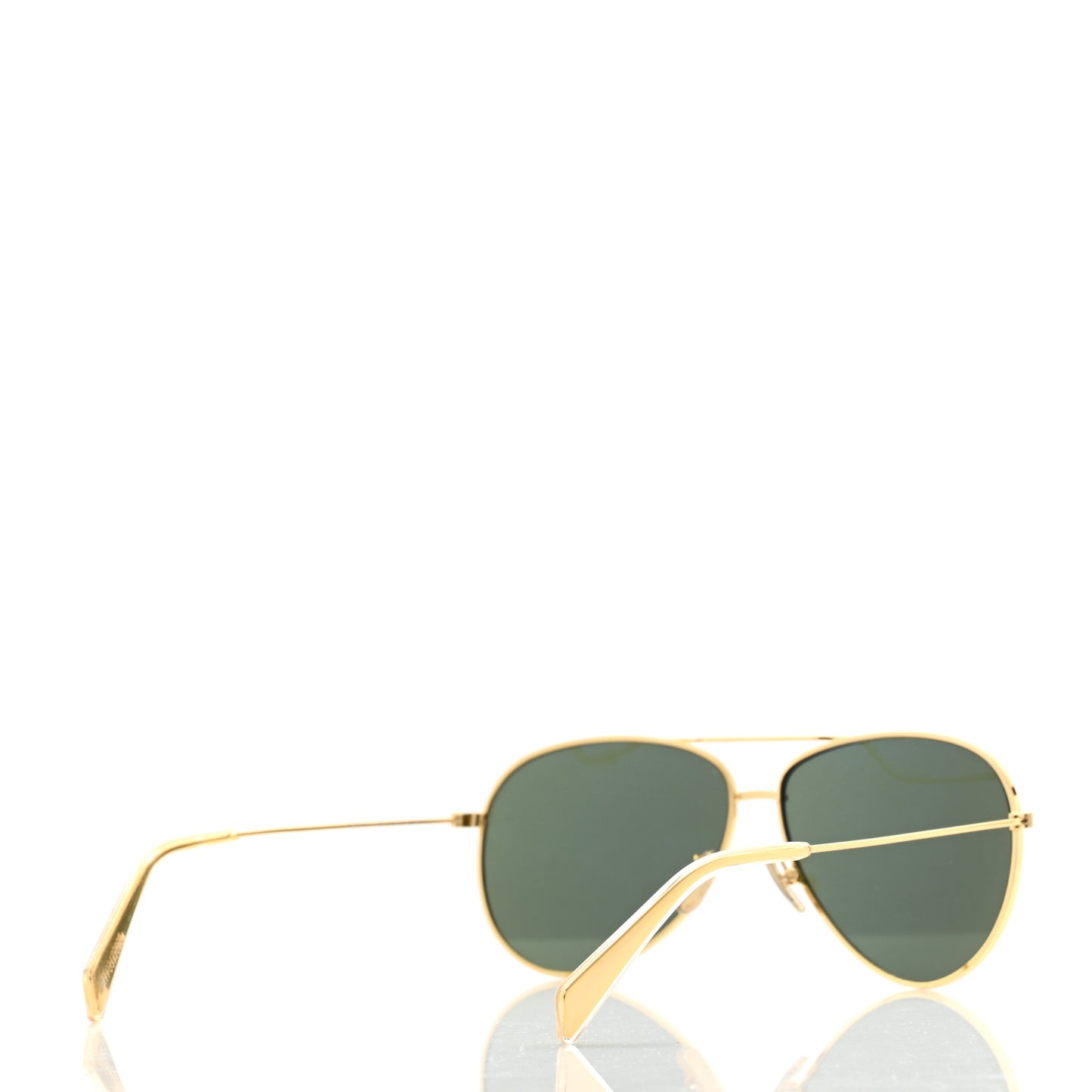 Metal Frame Aviator Sunglasses CL40062U Gold Green