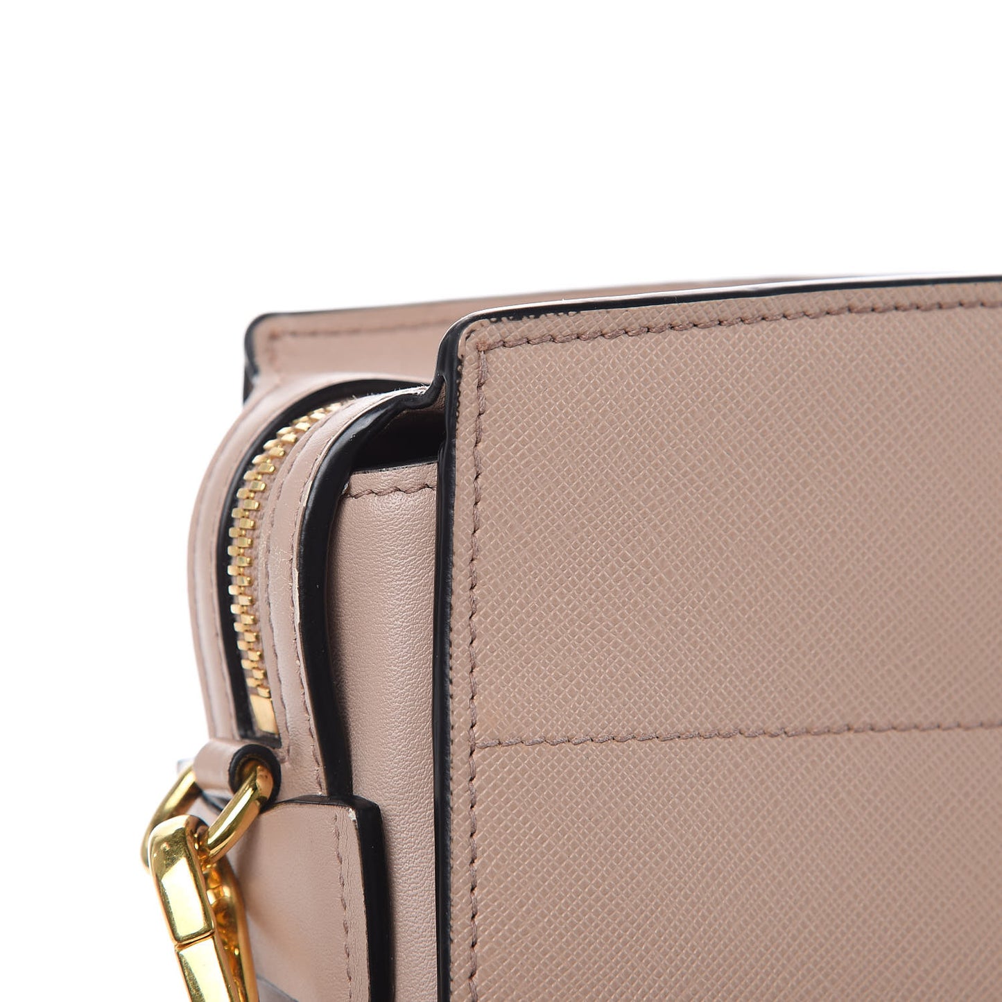 Saffiano City Calfskin Esplanade Crossbody Bag Cipria