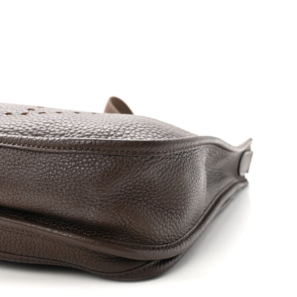 Hermes Taurillon Clemence EVELYNE III PM Chocolate 10 of 10