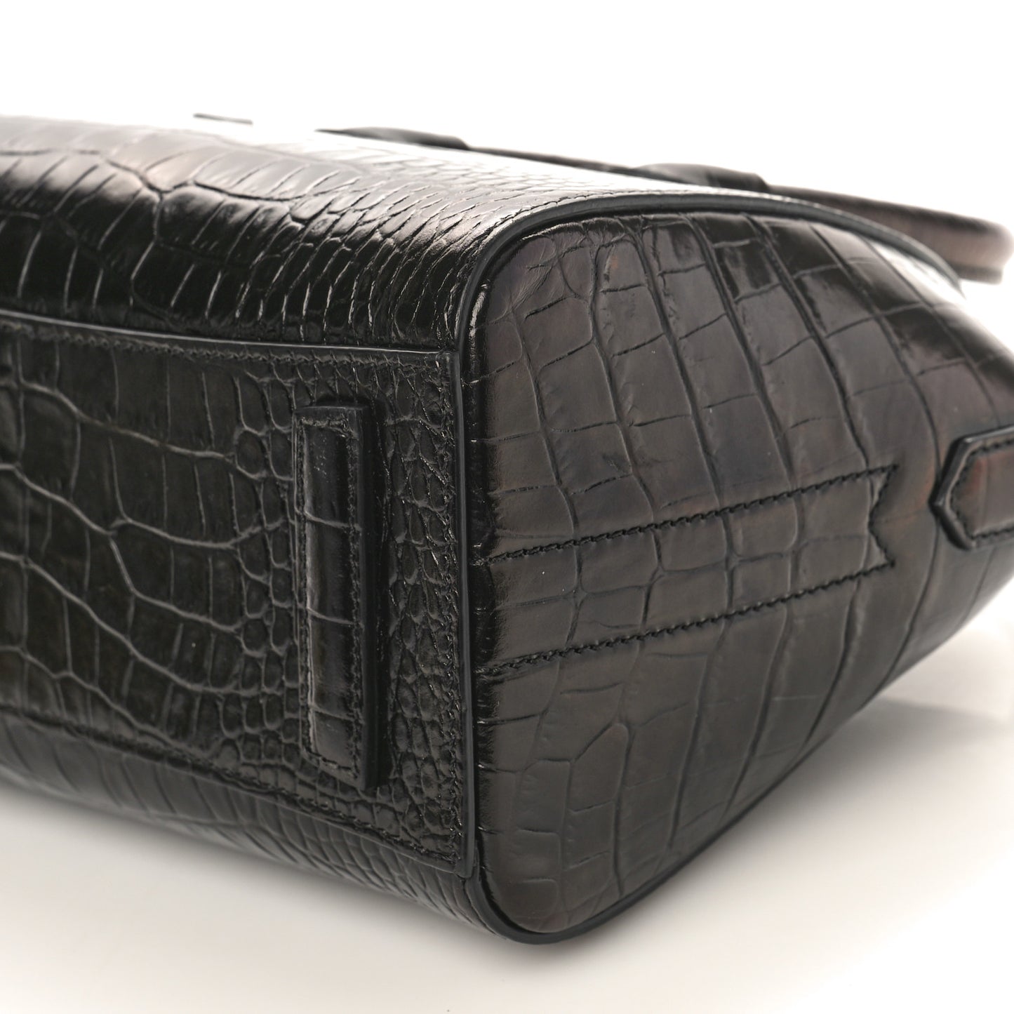 Calfskin Crocodile Embossed Mini Antigona Black