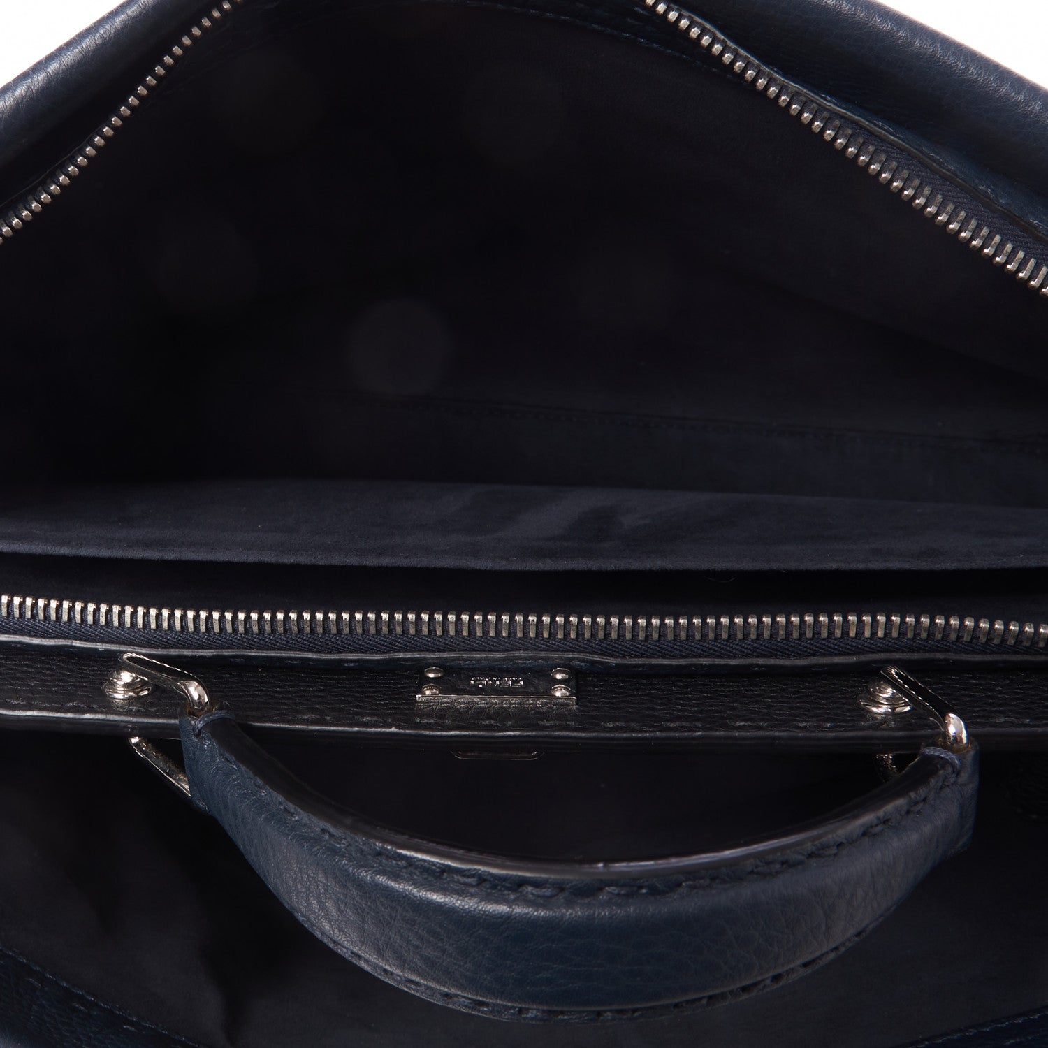 Fendi Cuoio Romano Selleria Bi-Color Large Mens Peekaboo Iconic Essential Satchel Lavagna Black 7 of 9