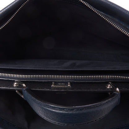 Fendi Cuoio Romano Selleria Bi-Color Large Mens Peekaboo Iconic Essential Satchel Lavagna Black 7 of 9