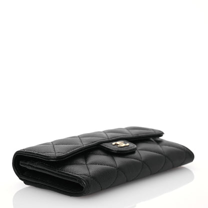 Chanel Caviar Quilted Medium Gusset Flap Wallet Black 4 of 15