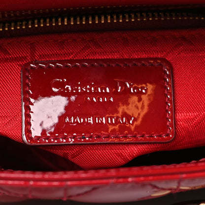 Christian Dior Patent Cannage Mini Lady Dior Red 6 of 11