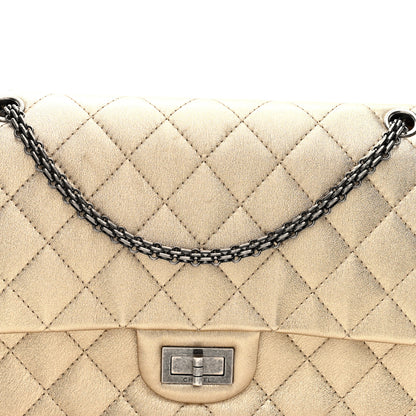 Chanel Metallic Aged Calfskin Quilted 2.55 Reissue 227 Flap Pale Gold 8 of 10