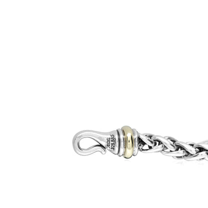 David Yurman Sterling Silver 14K Yellow Gold 6mm Wheat Chain Bracelet 3 of 3