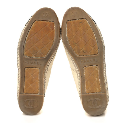 Chanel Lambskin CC Espadrilles 37 White Black 5 of 12