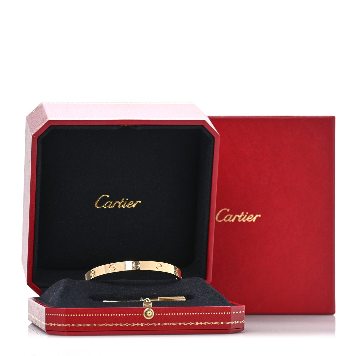 18K Yellow Gold LOVE Single Screw Bracelet 17