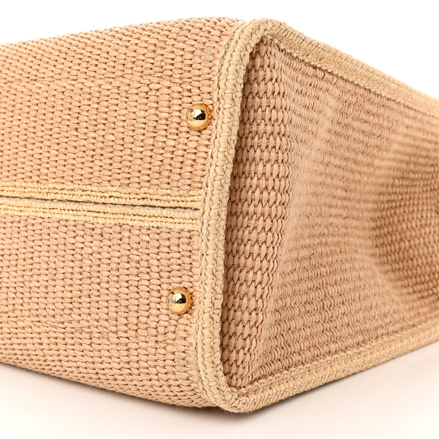 Straw Vitello King Plexiglass Woven Medium Fendi Sunshine Shopper Tote Natural Black