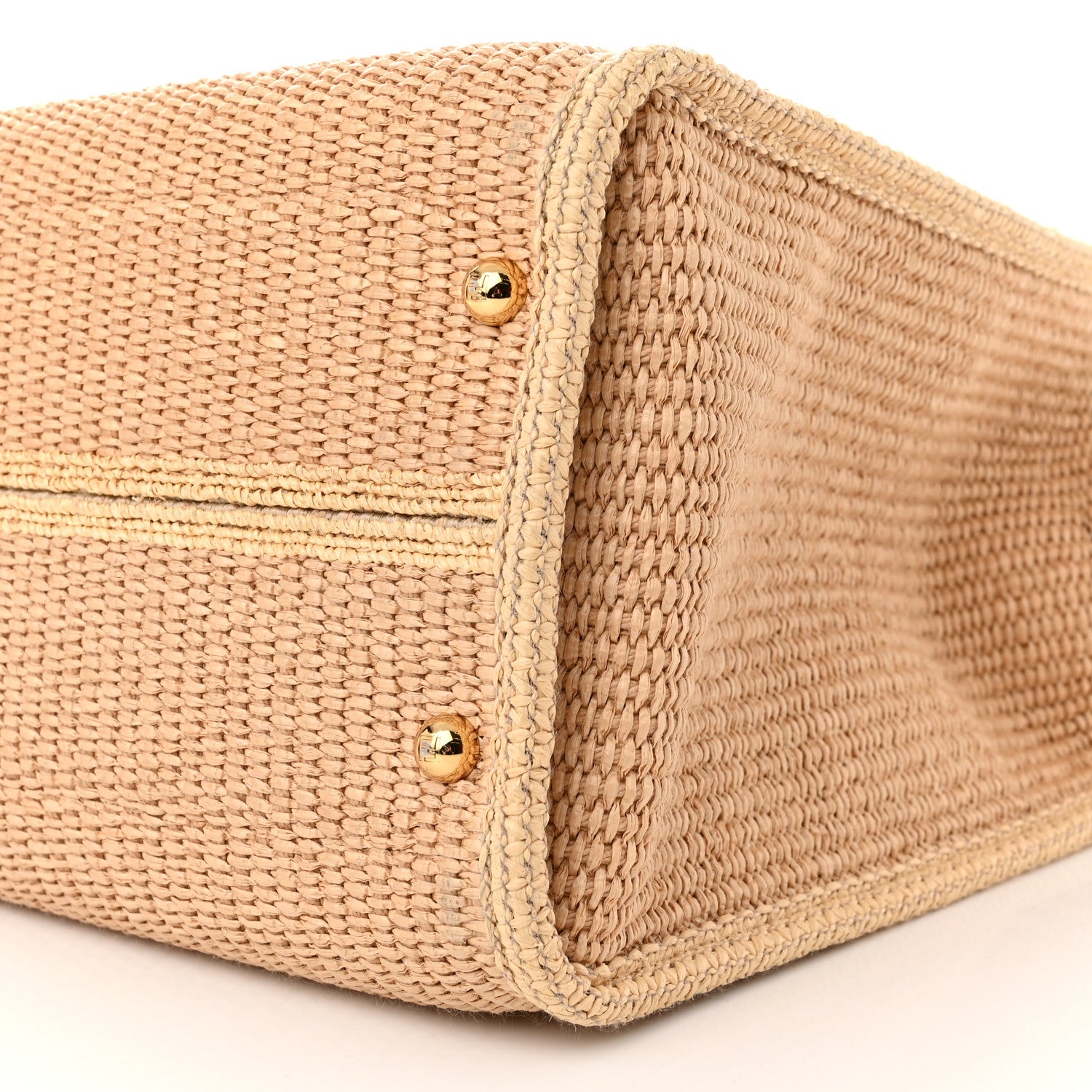 Fendi Straw Vitello King Plexiglass Woven Medium Fendi Sunshine Shopper Tote Natural Black 10 of 11