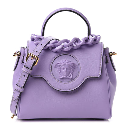 Versace Calfskin Medusa Small Top Handle Handbag Lilac 1 of 11