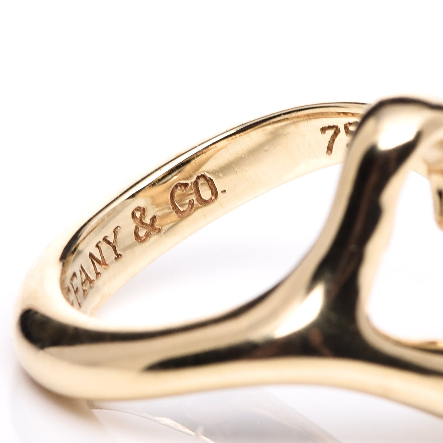 18K Yellow Gold Small Elsa Peretti Open Heart Ring 51 5.75