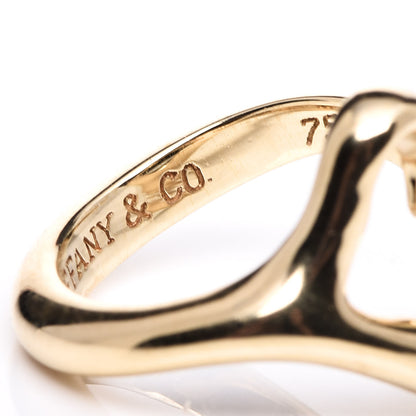Tiffany 18K Yellow Gold Small Elsa Peretti Open Heart Ring 51 5.75 7 of 8