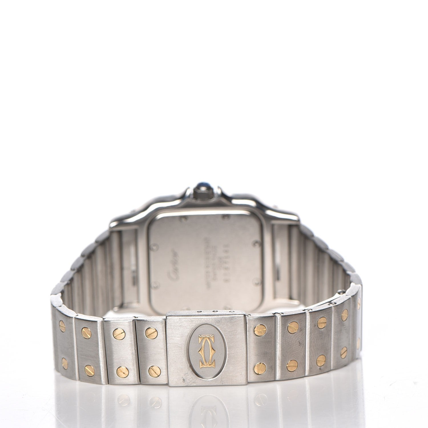 Cartier Stainless Steel 18K Yellow Gold 29mm Santos De Galbee Quartz Watch 4 of 7