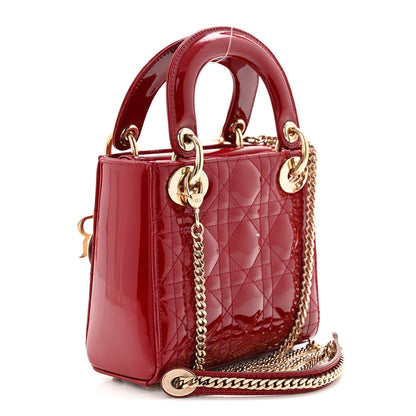 Christian Dior Patent Cannage Mini Lady Dior Red 3 of 10