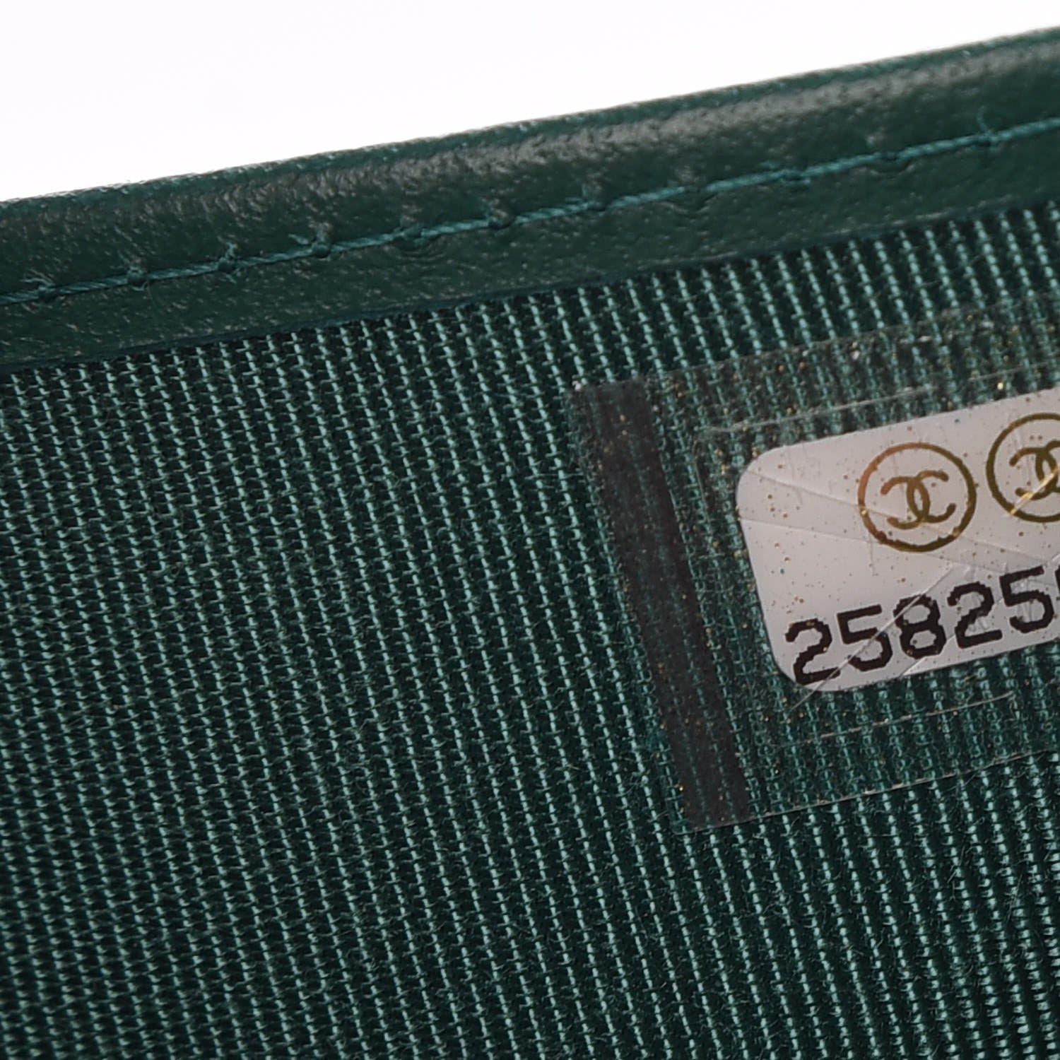 Chanel Metallic Quilted Compact Flap Wallet Green 8 of 9