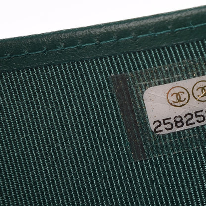 Chanel Metallic Quilted Compact Flap Wallet Green 8 of 9