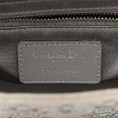 Christian Dior Satin Crystal Cannage Mini Lady Dior Gray 6 of 13