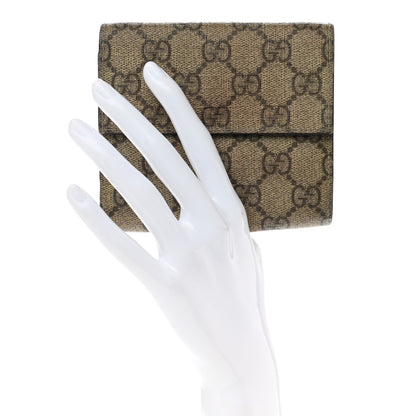 Gucci GG Plus Monogram Ladies GG French Flap Wallet Beige Ebony Cocoa 2 of 11