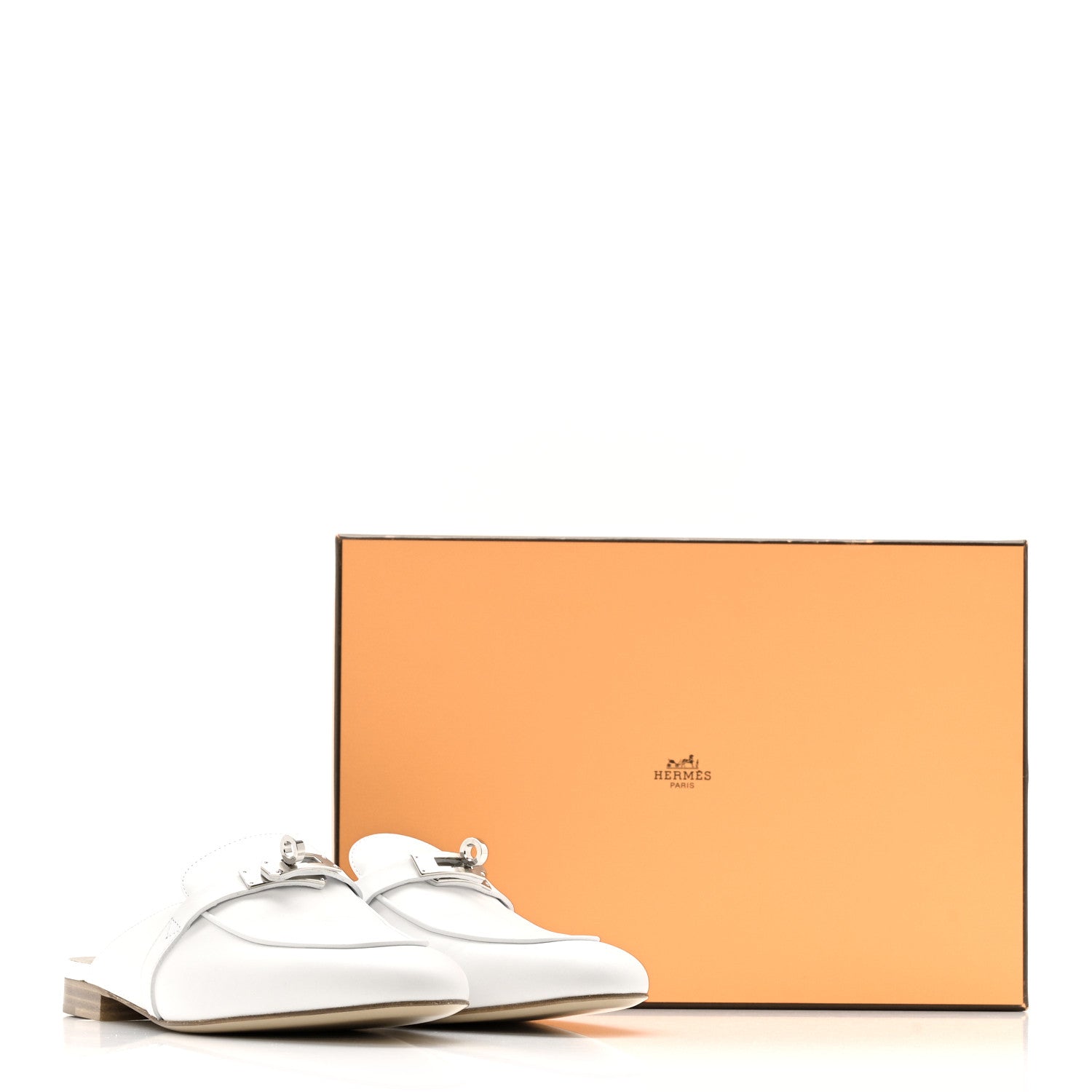 Hermes Calfskin Oz Mules 38.5 White 11 of 11