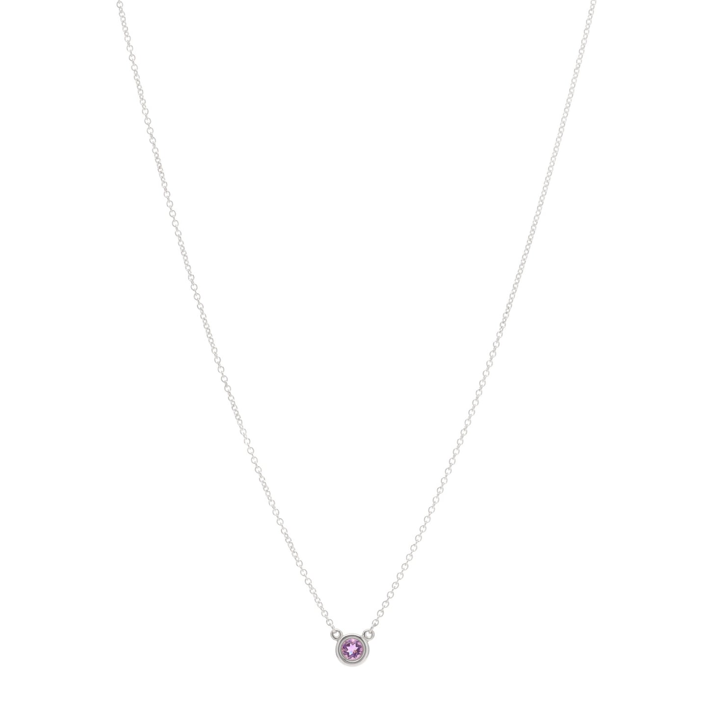 Sterling Silver Amethyst Elsa Peretti Color by the Yard Pendant Necklace