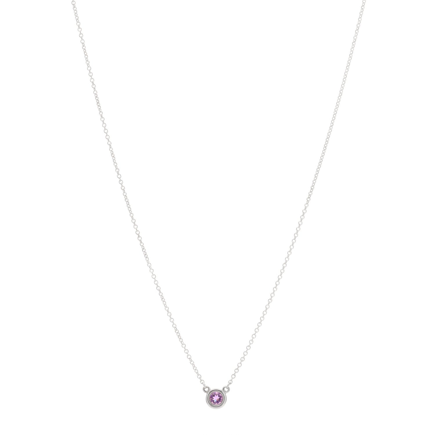 Tiffany Sterling Silver Amethyst Elsa Peretti Color by the Yard Pendant Necklace 1 of 3