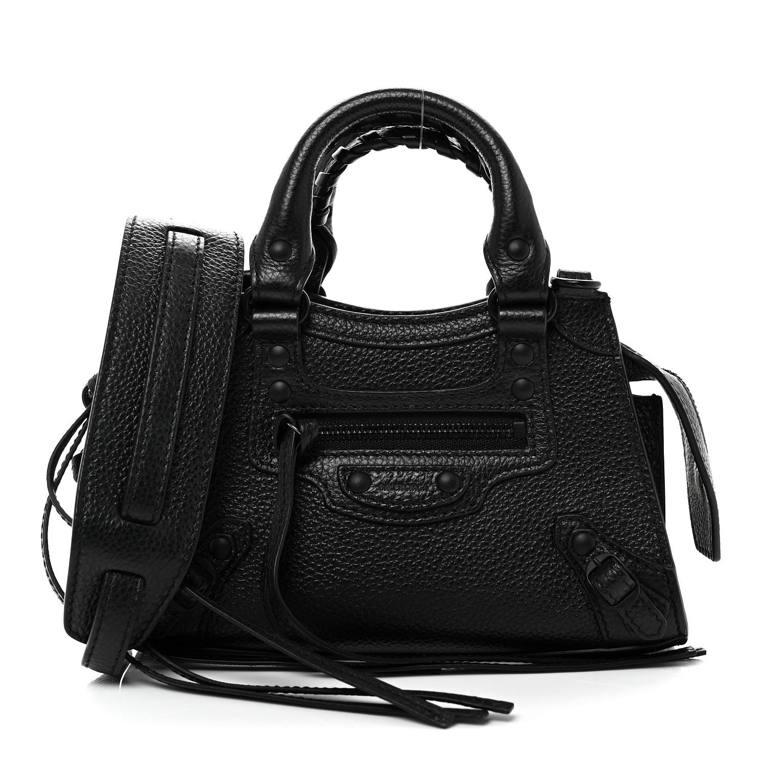 Balenciaga Grained Calfskin Neo Classic Black Hardware Nano City Crossbody Black 1 of 10